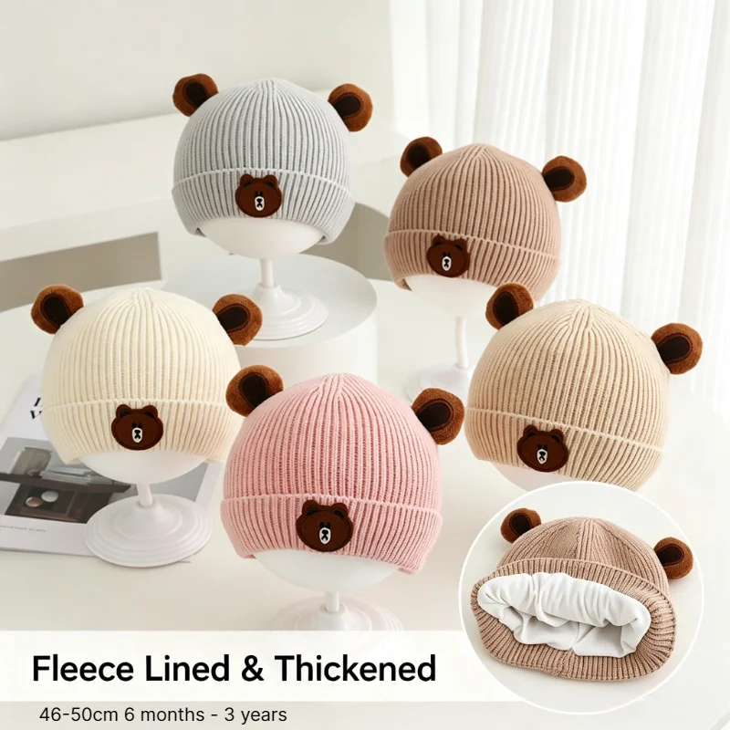 Knit Beanie Hat Warm - Cappello invernale per bambini, taglia 46-50
