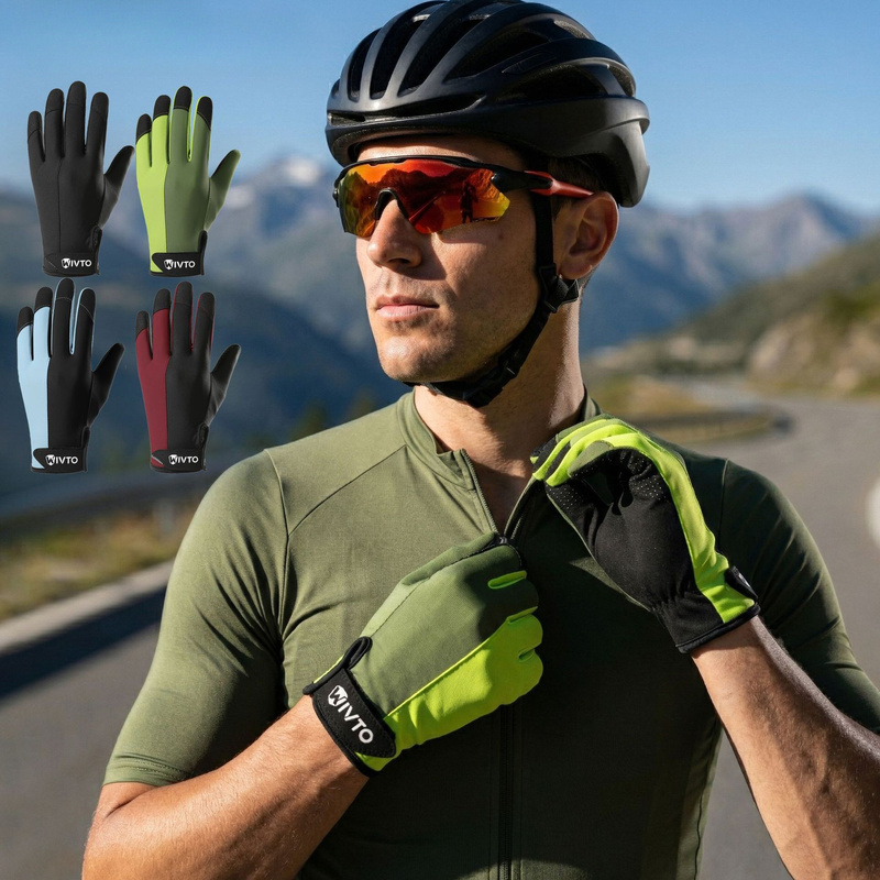 Touch Screen Gloves - Guanti da Ciclismo in Seta Ghiacciata,