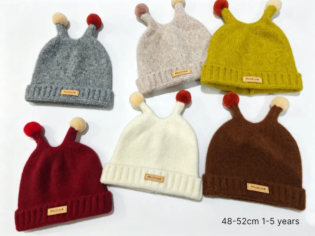 Knit Beanie Hat Warm - Cappello invernale per bambini, taglia 48-52