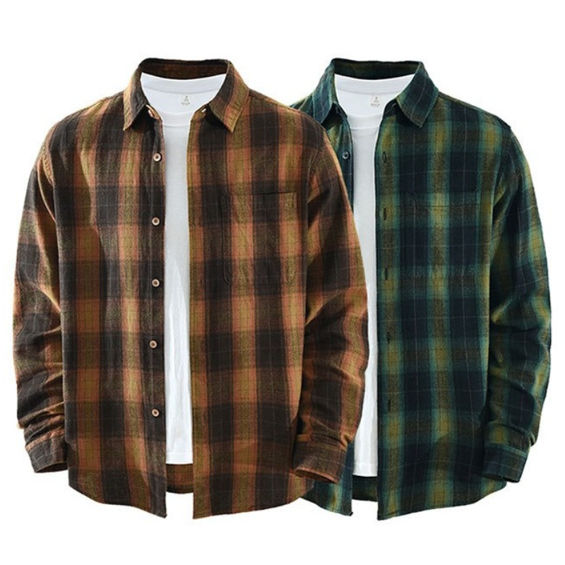 Flannel Shirt Lined - Camicia scozzese oversize da uomo in