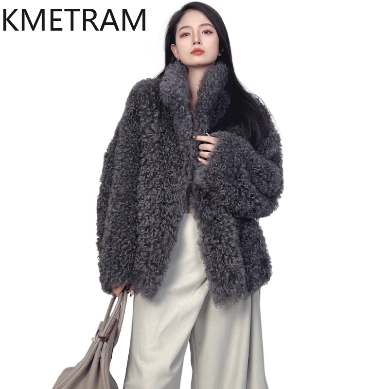 Wool Coat Peacoat - Giacca in pelliccia double face in