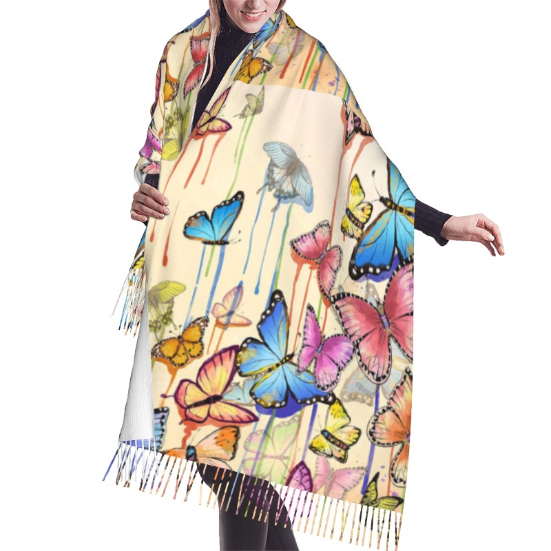 Cashmere Pashmina Wrap - Sciarpa Invernale in Cashmere con Motivo