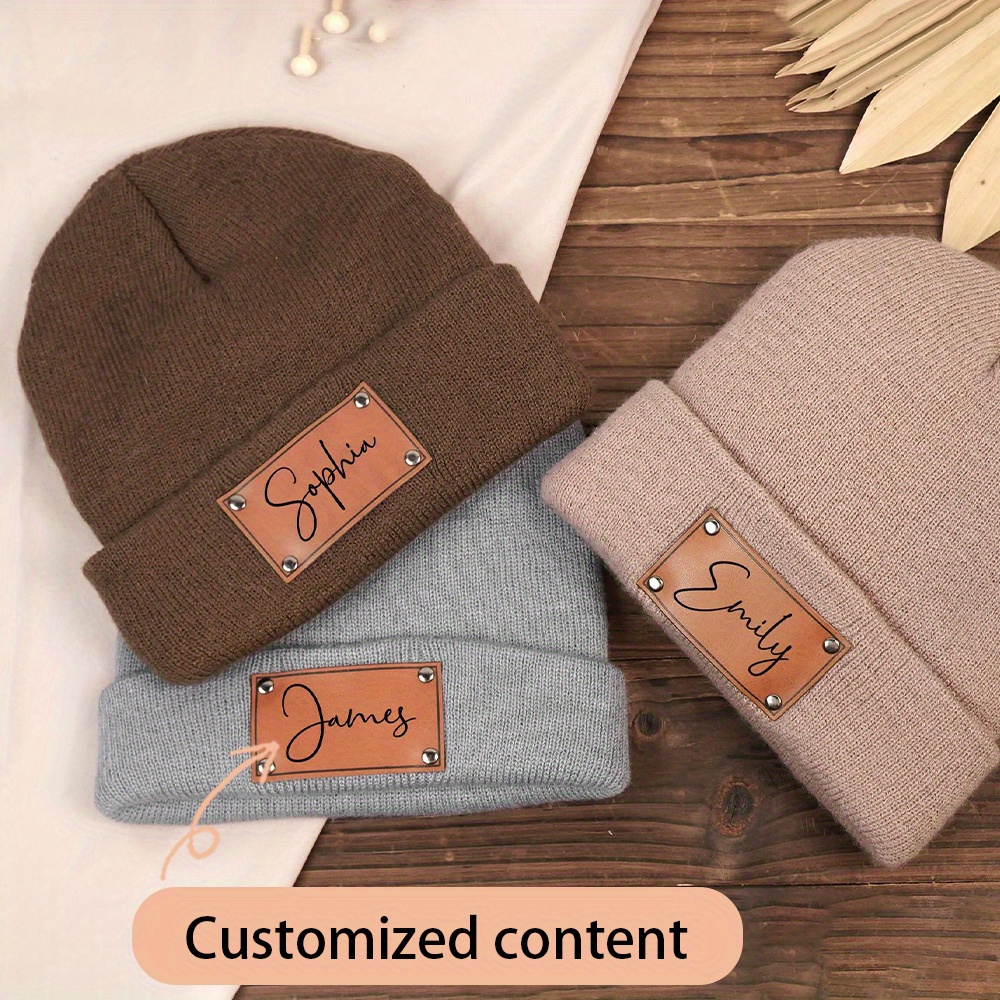 Knit Beanie Hat Warm - Berretto in maglia con etichetta in