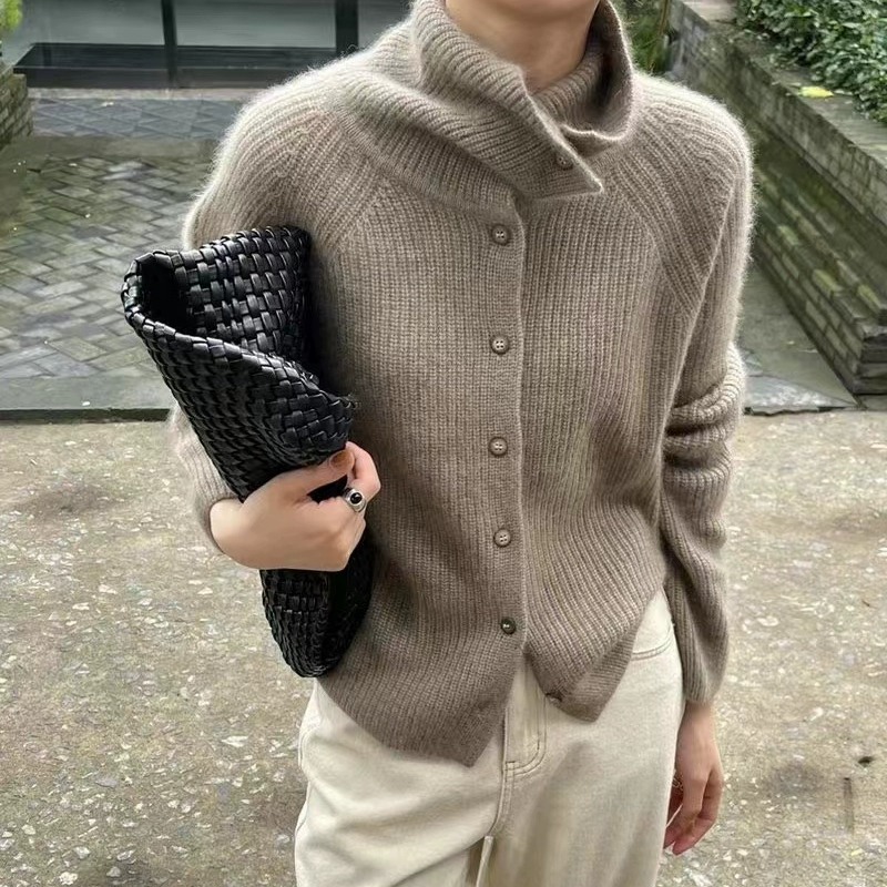 Cardigan a collo alto da donna - Wool Coat Peacoat recensione e prezzo