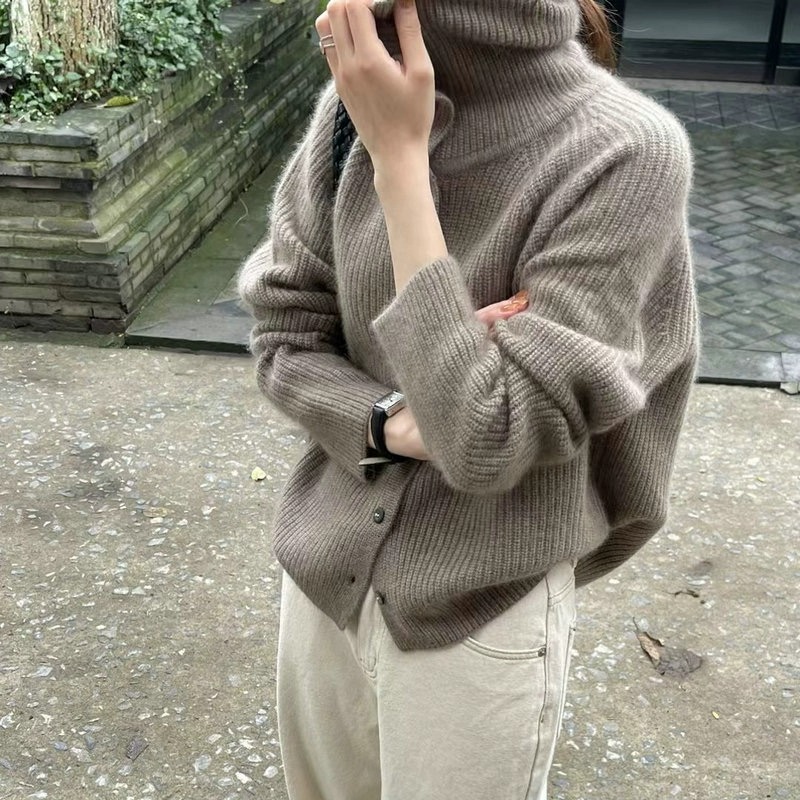 Cardigan a collo alto da donna - Wool Coat Peacoat recensione e prezzo